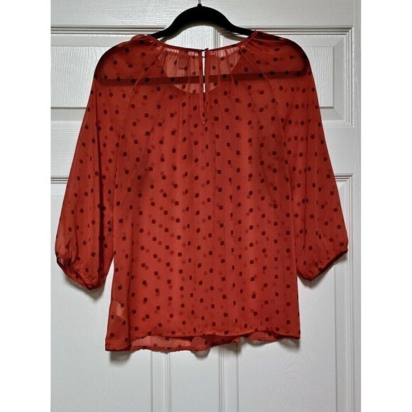 OLD NAVY Sheer Orange Long Sleeve Pullover Women Shirt (M) - Picture 4 of 5